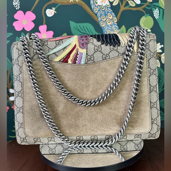 🦄💃 GUCCI RARE DIONYSUS Embroidered GG Supreme Coated Canvas - Picture 5 of 16